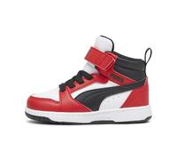 PUMA Basket mi-haute Rebound V6 Bébé, Chaussures, Blanc/Noir/Rouge, 21 21