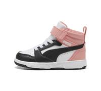 PUMA Basket mi-Haute Rebound V6 Bébé 23 White Strong Gray Pink Fruit ┃Baskets mi-Hautes pour bébés