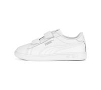 PUMA Baskets à fermeture facile en cuir Smash 3.0 Enfant, Chaussures, Blanc, 32 32