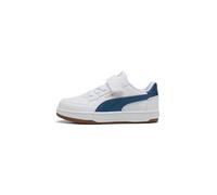 PUMA Baskets à fermture Facile Caven 2.0 Enfant 31.5, White Dark Indigo Gum Blue Beige