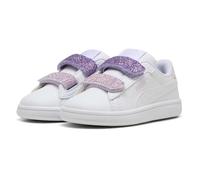 Baskets basses enfant filles Puma Smash 3.0 L Glitter Velcro V Inf Blanc 27