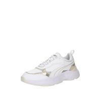 Puma Women Cassia Metallic Shine Sneakers, Puma White-Puma Gold-Puma Silver-Vapor Gray, 39 EU