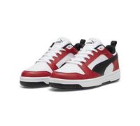 PUMA Baskets Basses Rebound V6 Unisexes, Blanc Noir Club Rouge, 42 EU