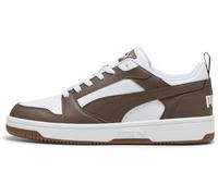 PUMA Baskets Basses Unisexes Rebound V6, Blanc-Plat Bronze-Gomme, 42 EU, Puma Gomme Plate Bronze Blanc, 43 EU