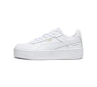 PUMA Baskets Carina Street Enfant et Adolescent, Chaussures, Blanc/Doré, 38.5 38.5
