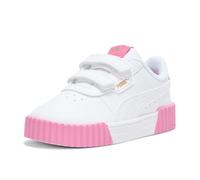 PUMA Baskets Carina unisexes pour enfant avec crochet et boucle, Blanc-or-posie rose Ah25, 2.5 Little Kid