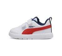 PUMA Baskets Courtflex V3 Bébé, Chaussures, Blanc/Fierce Rouge/Persian Bleu, 25 25
