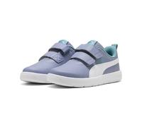 Puma Courtflex V3 V PS Baskets pour Enfant Gris/Blanc, Gris Ciel Puma Blanc mer Baltique Bleu, 34 EU