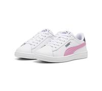 PUMA Baskets en Cuir Smash 3.0 Enfant 28, White Mauved Out Galactic Gray Pink