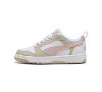 Puma Baskets Rebound V6 Lo Enfant Et Adolescent, Chaussures, Blanc/Mauve Mist/Desert Dust, 36 White,Mauve Mist,Desert Dust