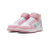 PUMA Baskets Rebound V6 Mid Space Belle Ac+ PS pour fille, Sea Glass Pinkscape White Blue Pink, 34 EU