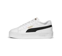PUMA Baskets Smash Platform v3 Femme, Chaussures, Blanc/Noir/Doré, 42 42