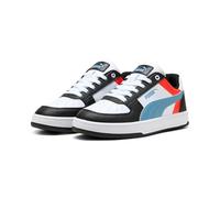 Puma Baskets Unisexes Caven 2.0 Block Jr pour Enfant, Puma Blanc Cool Blue Puma Black, 4 UK