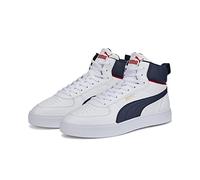 PUMA Baskets Unisexes Caven Mid, Puma White Peacoat PUMA Team Gold High Risk Red, 43 EU