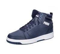 PUMA Baskets Unisexes Rebound V6 Mid WTR Jr pour Enfant, PUMA Gris Solide Bleu Marine Blanc, 5 UK