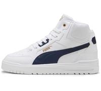 PUMA Baskets Unisexes Shuffle Downtown Mid, Blanc, Bleu Marine, doré, 36 EU, Puma White PUMA Navy PUMA Gold, 36 EU