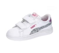 PUMA Bébé Fille Smash 3.0 L Star Glow V INF Basket, Pop Blanc Argent-Fraise-Violet, 27 EU