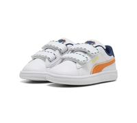 PUMA Bébé Fille Smash 3.0 Playdate V INF Sneaker, White-Orange GLO, 23 EU