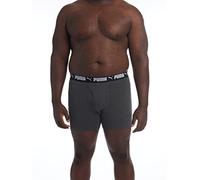 PUMA Big & Tall Lot de 3 Boxers en Coton Extensible pour Homme, Noir/Gris chiné, Taille 2X, Puma Noir/Gris chiné, 2X