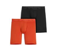 PUMA Boxer long en microfibre Homme (lot de 2), Vêtements, Orange/Noir, 2 2