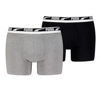Puma Sous-vêtements Homme – Pack de 2 Gris chiné/Noir Taille S