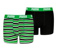 PUMA Lot de 2 Boxers à Rayures pour garçon, Vert/Noir, 134-140