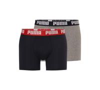 PUMA Lot de 2 Boxers Stretch pour Homme - Confortables et Extensibles, Bleu Marine/Gris Mélangé, M