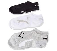 Puma Sneaker Chaussettes, Blanc/Gris/Noir, 31/34 (Lot de 3) Enfant Unisexe