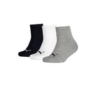 PUMA Bwt Lot de 3 paires de chaussettes trois-quarts en coton recyclé unisexe pour enfant, Blanc/gris/noir, 39-42