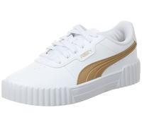 PUMA Femme Carina 3.0 Aqua Metallics Basket, White-Light Sand Gold, 37.5 EU