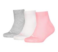 PUMA Chaussettes Mixte Enfant Quarter Coton recyclé Gris/Blanc/Noir Taille 31-34 EU