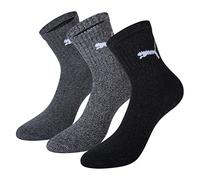 Puma Chaussettes Short Crew 3P Unisexe Anthracite/Gris Taille 39/42