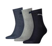 Puma Chaussettes de sport courtes Crew Tennis 12 paires Unisexe Taille 35-49 Bleu marine/Gris/Bleu