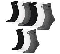 PUMA Chaussettes de Sport (Lot de 3) Homme, Gris/Blanc/Blanc, 35-38