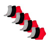 PUMA Chaussettes gris chiné / rouge / noir, Taille 43-46