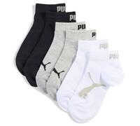 Puma Chaussettes Trois-Quarts Enfant Et Adolescent (Lot De 3), Vêtements, Blanc/Grey/Noir, 35-38