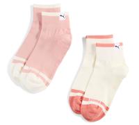 PUMA Chaussettes trois-quarts Heritage Femme (lot de 2), Vêtements, Blanc/Rose, 35-38 35-38