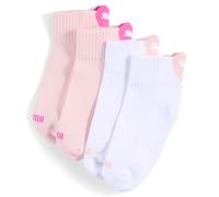 PUMA Chaussettes trois-quarts matelassées à logo cœur Enfant et Adolescent (lot de 2), Shop, Rose/Blanc, 31-34 31-34