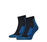 PUMA Chaussettes trois-quarts matelassées Unisexe (lot de 2), Vêtements, Navy/Grey/Strong Bleu, 35-38 35-38