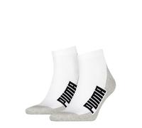 Puma Quarter Chaussettes, Blanc/Gris/Noir, 43/46 (Lot de 2) Unisexe