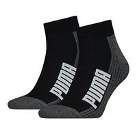 Puma Quarter Chaussettes, Noir/Blanc, 43/46 (Lot de 2) Unisexe