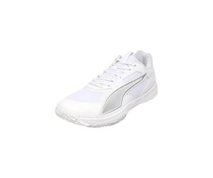 PUMA Chaussure de Court d'intérieur Accelerate Pro 4 Unisexe, Puma White Puma Silver, 46.5 EU
