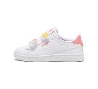 PUMA Chaussures à Scratch Smash 3.0 Badges Enfant 33 White Passionfruit Pink ┃Baskets à Scratch pour Filles