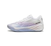 Puma Chaussures de basketball All-Pro Nitro unisexes, Alerte blanc-jaune-rose, 44.5 EU