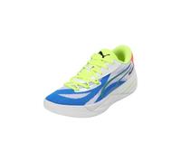 Puma Chaussures de basketball All-Pro Nitro unisexes, Alerte blanc-jaune-rose, 40.5 EU