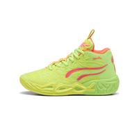 PUMA Chaussures de basketball MB.04 Gem Enfant et Adolescent, Chaussures, Jaune Alert/Vert Glare/Rose Alert, 38 38