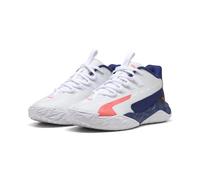 PUMA Chaussures de Basketball mi-Hautes Dagger 2 Enfant et Adolescent 37, White Pink Alert Elektro Blue