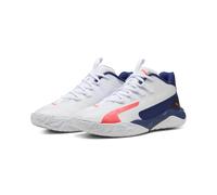 PUMA Chaussures de Basketball mi-Hautes Dagger 2 Unisexe 42.5, White Pink Alert Elektro Blue