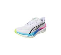 Puma Chaussures de course Deviate Nitro 4 pour homme, Blanc-Rose poison-Ultra Bleu, 42 EU