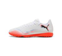 Puma Chaussures de Football Future 8 Play Astro Turf pour Homme, Puma Puma Blanche, Noire, Rouge éclatante, 44 EU